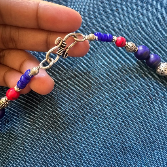 Tibetan Turquoise Lapis Lazuli Handmade Fashion Necklace – Unique Boho Design - Picture 4 of 6